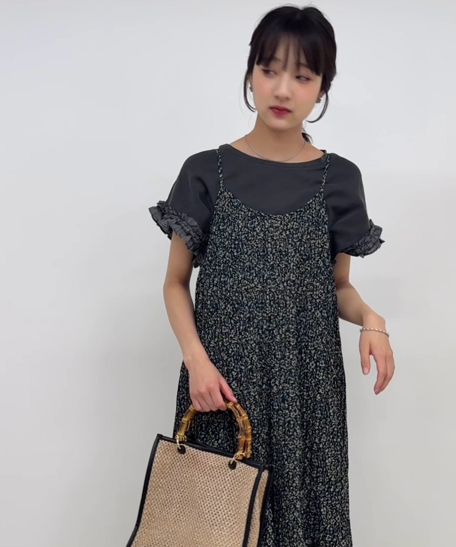 セール】プリーツプリントキャミワンピース（ワンピース）｜ITEMS