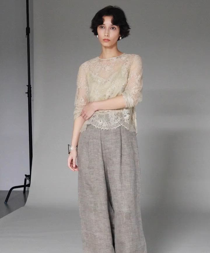 Curensology 美品＜C.S.G＞リネンリバーレースブラウス Curensology｜<C.S.G>リネンリバーレースブラウス | Rakuten Fashion
