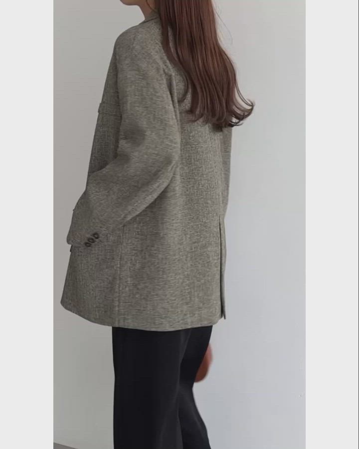 セール】薄手ツイードオーバーサイズテーラードシャツジャケット