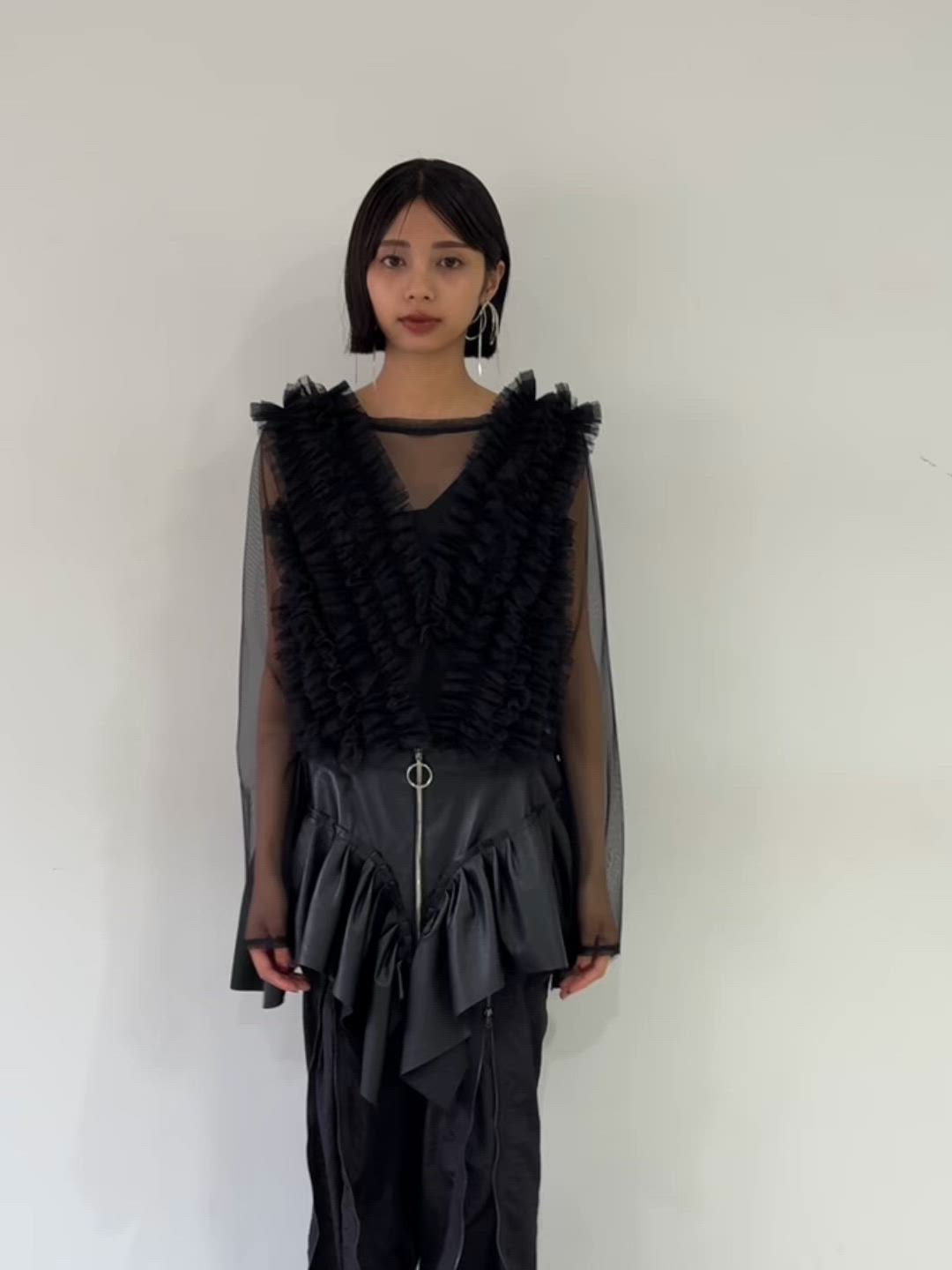 ギャザーフリルチュールシアートップス（その他トップス）｜VIOLETTA