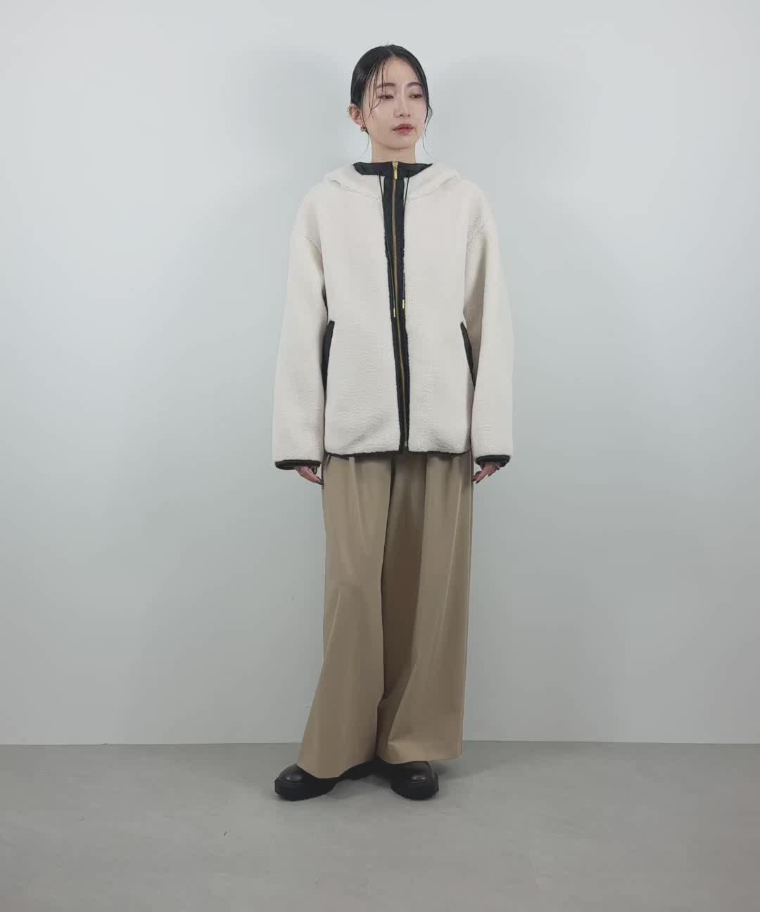 ◉週末までの限定価格！！◉ ボアバイカラーフードジャケット セール】ボアバイカラーフードジャケット（その他アウター）｜Gready