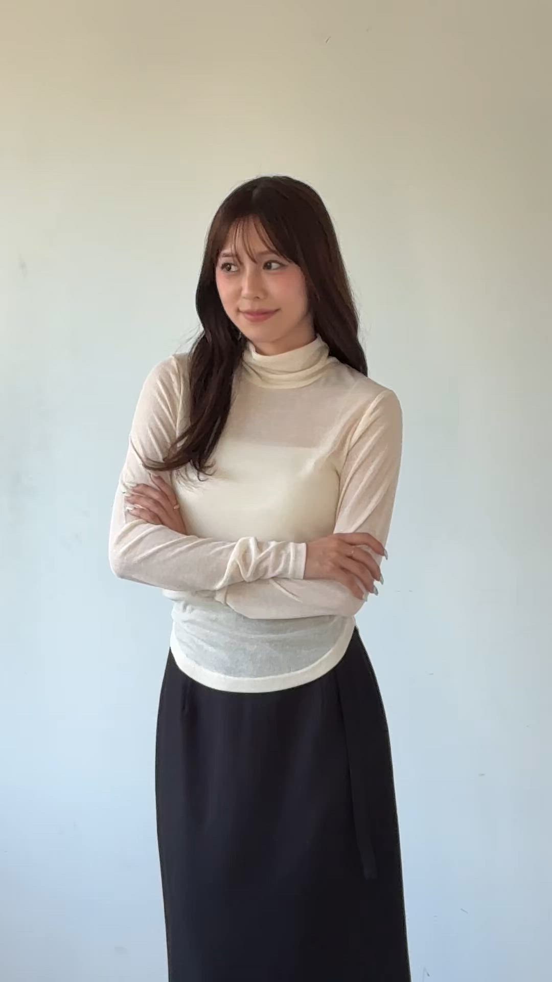 back cut sheer tops(バックカットシアートップス)（Tシャツ