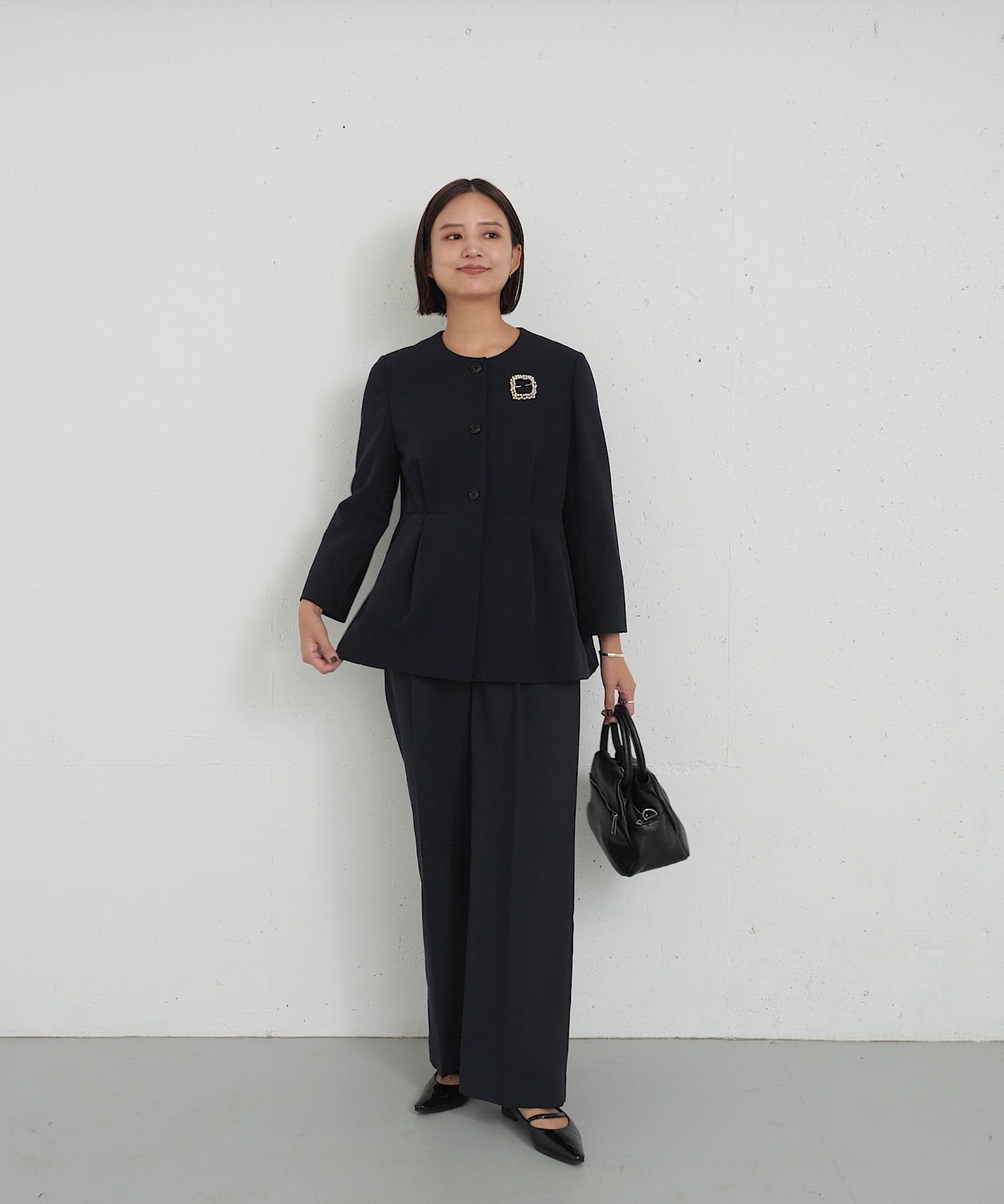 ノーカラーペプラムジャケット（ノーカラージャケット）｜URBAN