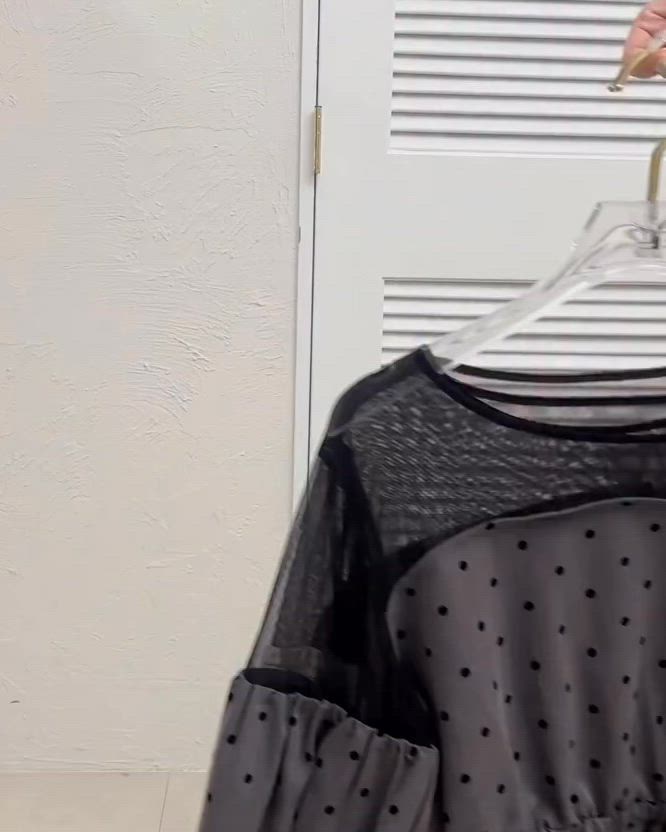 セール】sheer docking puff tops / シアードッキングパフトップス
