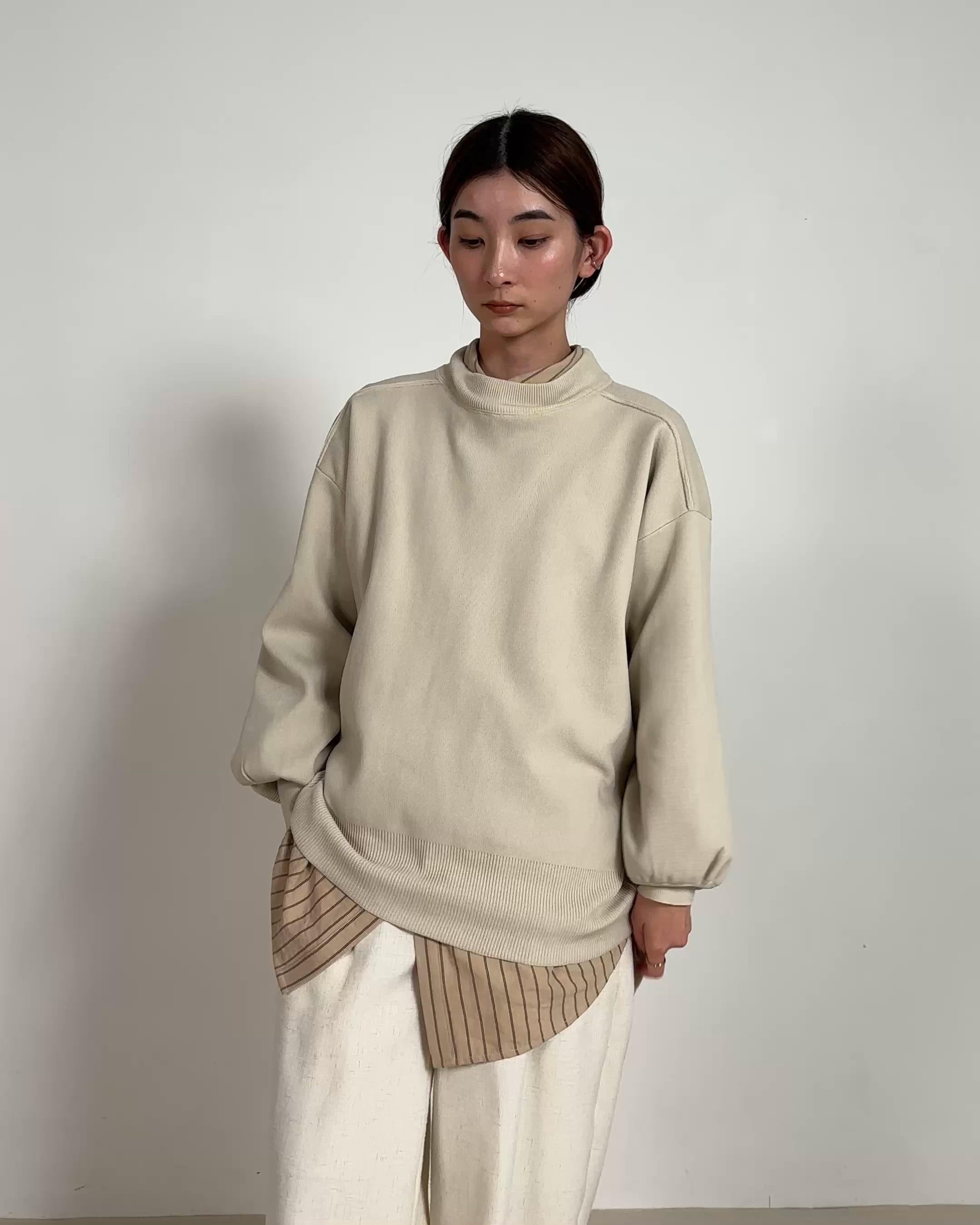 セール】スポンディッシュスウェットライクニット（ニット/セーター