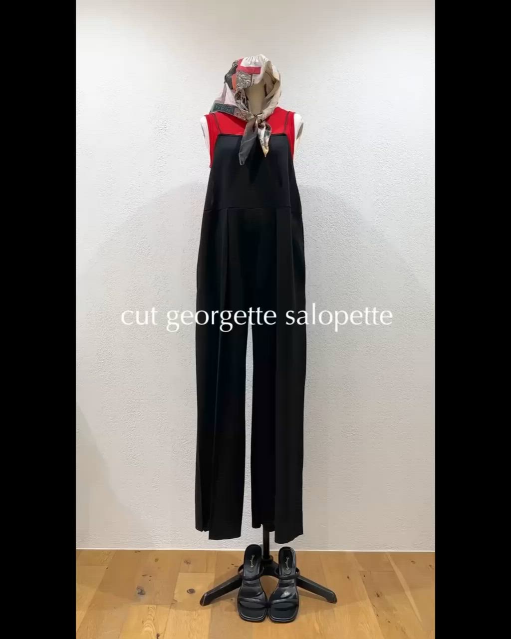 4サイズ展開/伸縮性あり◎】ジョーゼットキャミサロペット（サロペット