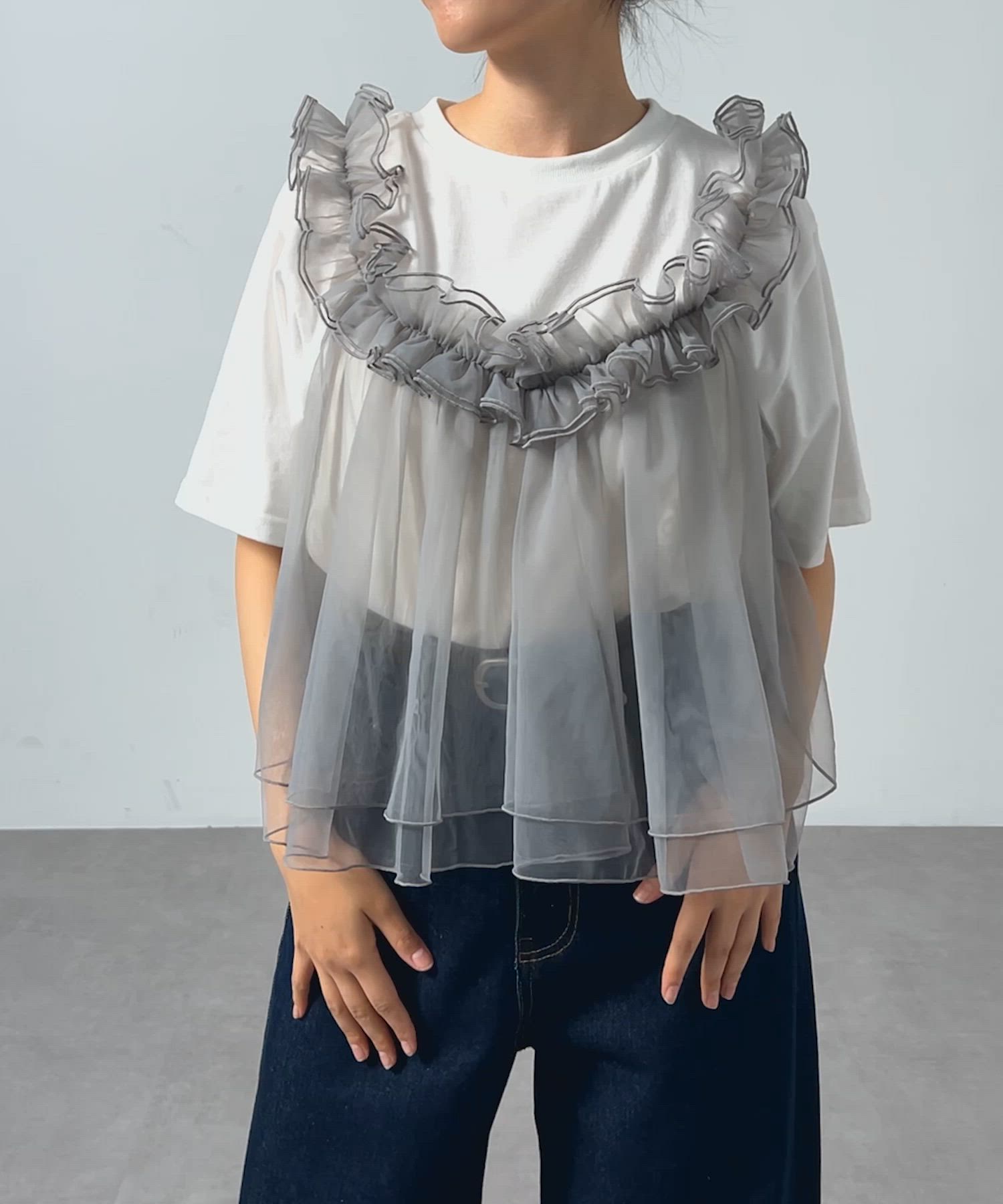 3way チュールビスチェドッキングTEE（Tシャツ/カットソー