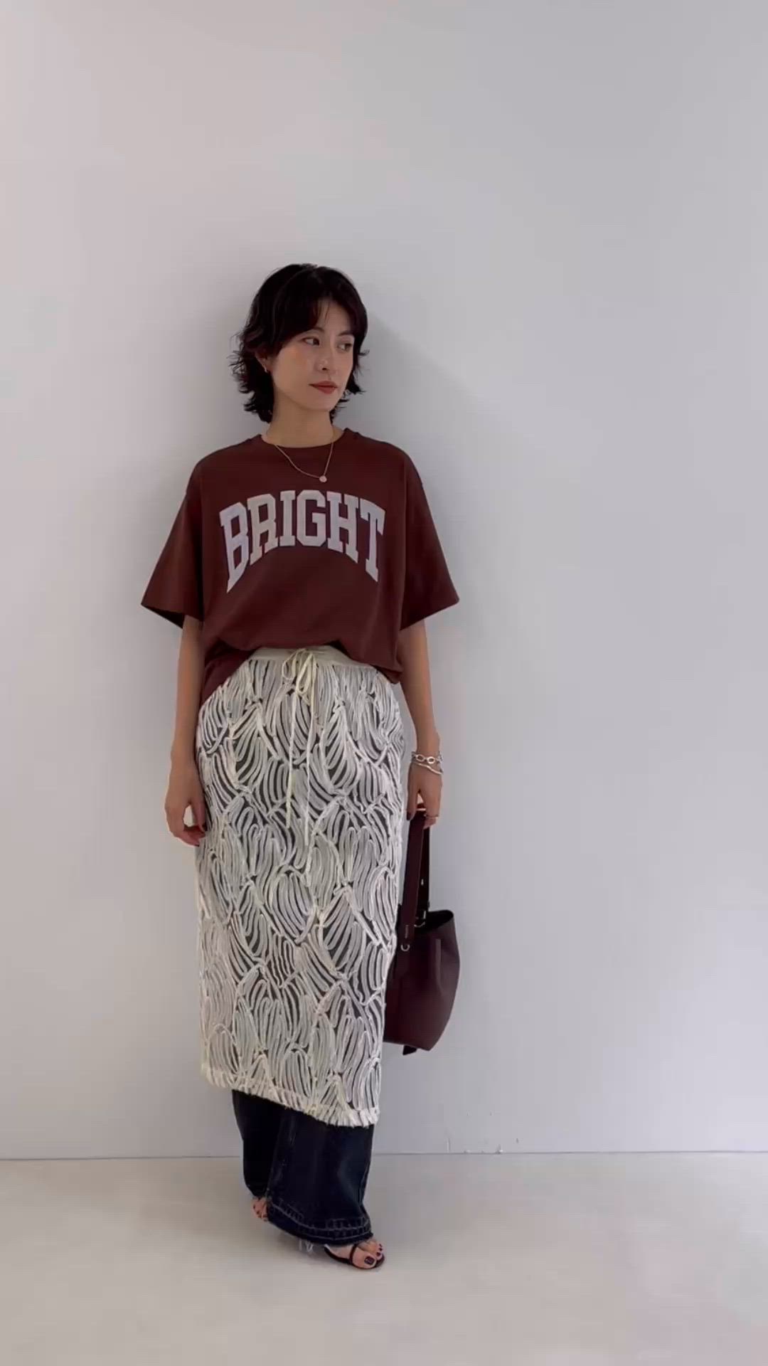セール】《セットアップ対応》チュール刺繍タイトスカート（スカート