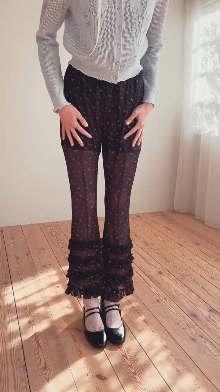 セール】Frill tulle print pants（その他パンツ）｜etre loin