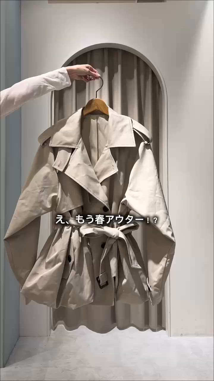 【SALON by Chico】バルーンミディトレンチコート/ブラック Chico（チコ）の「【SALON by Chico】バルーンミディトレンチコート