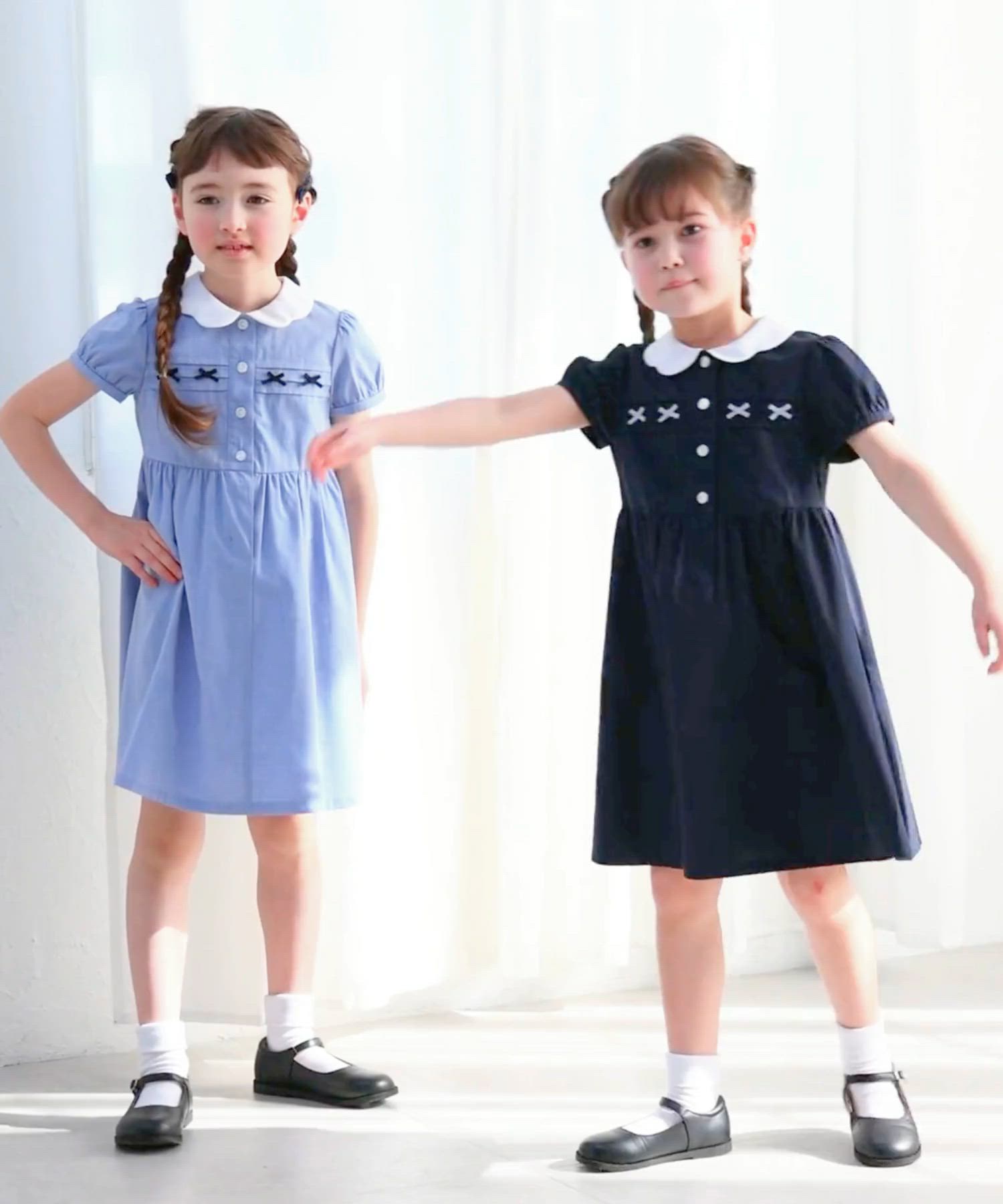 キッズ/ジュニア】スカラップミニリボンワンピース（110～140cm