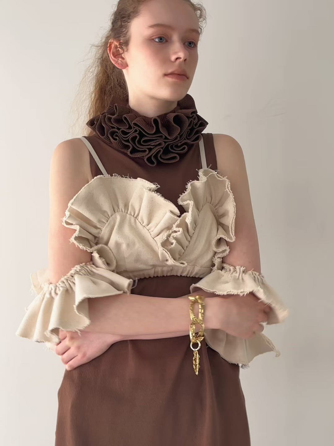 セール】ボリュームドレープフリルビスチェ（その他トップス）｜J1U by