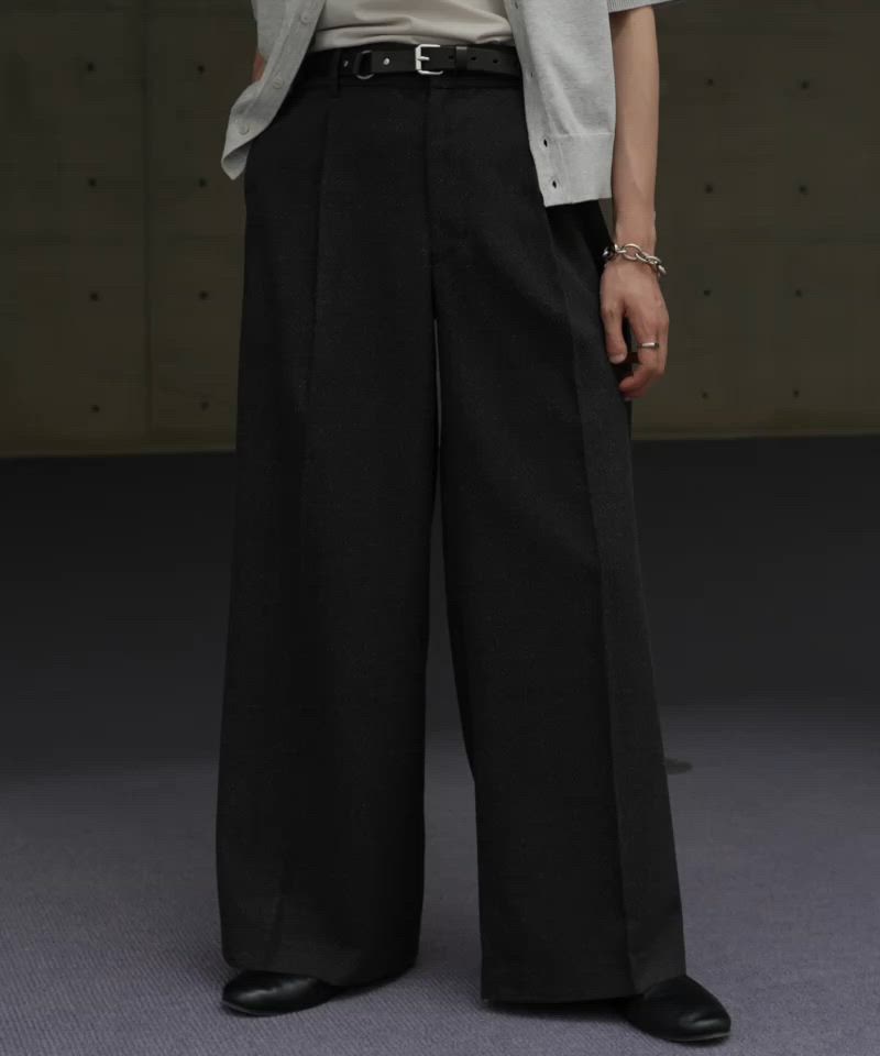 BREEZE TWEED DEEP TUCK BAGGY SLACKS（スラックス）｜WYM LIDNM