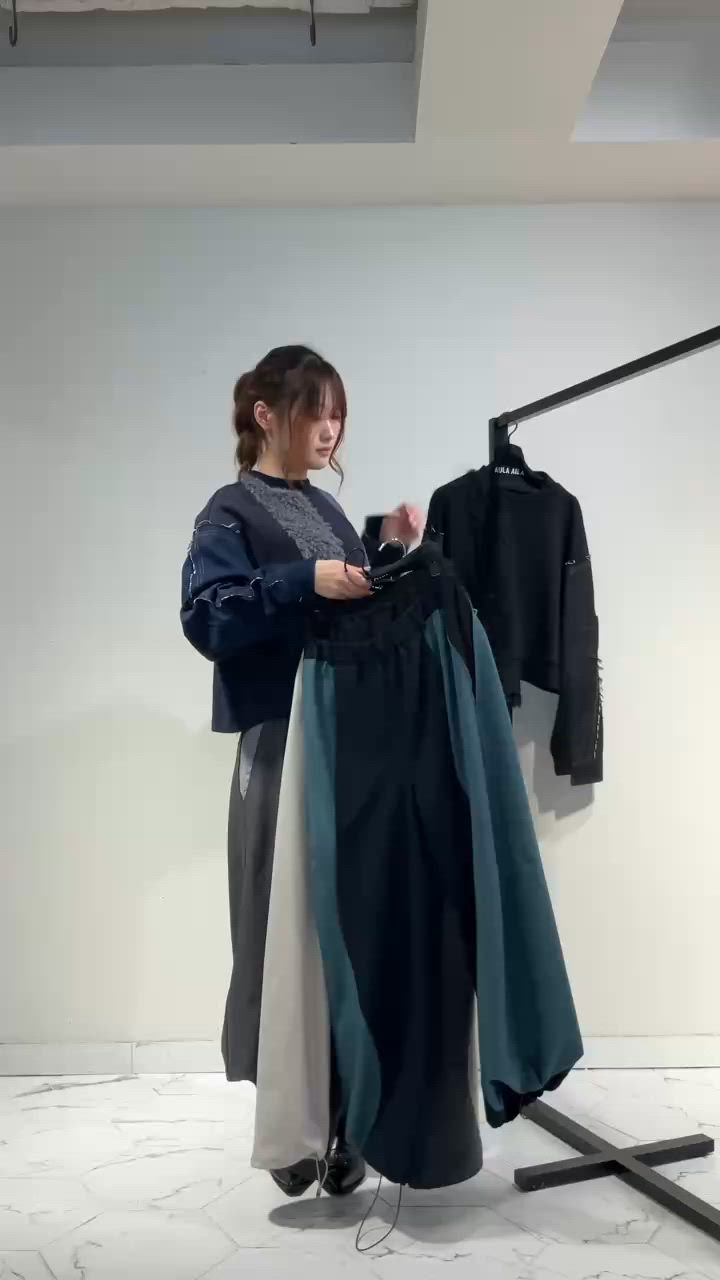 【新品・未使用】AULAAILA デニムコンビネーションプルオーバー デニムコンビネーションプルオーバー（Tシャツ/カットソー）｜AULA