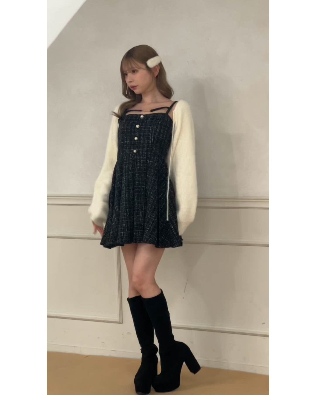 セット着用可能】ツイードミニワンピース（ワンピース）｜apres jour