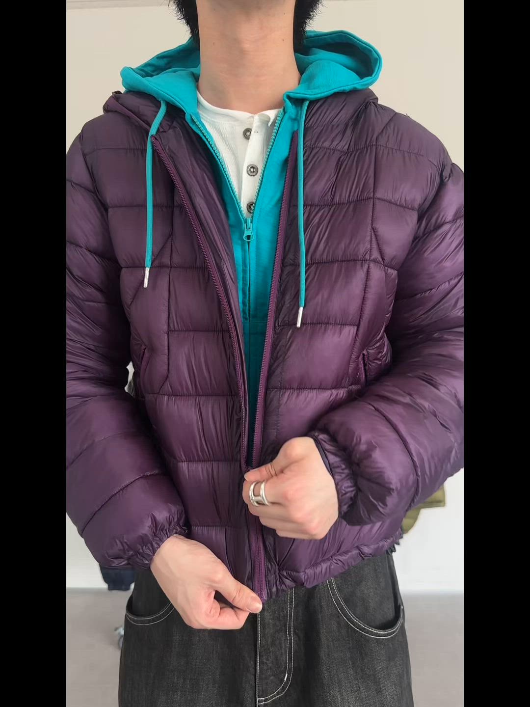 MICROFIBER DRAW CODE PADDING HOODIE JACKET/マイクロファイバー