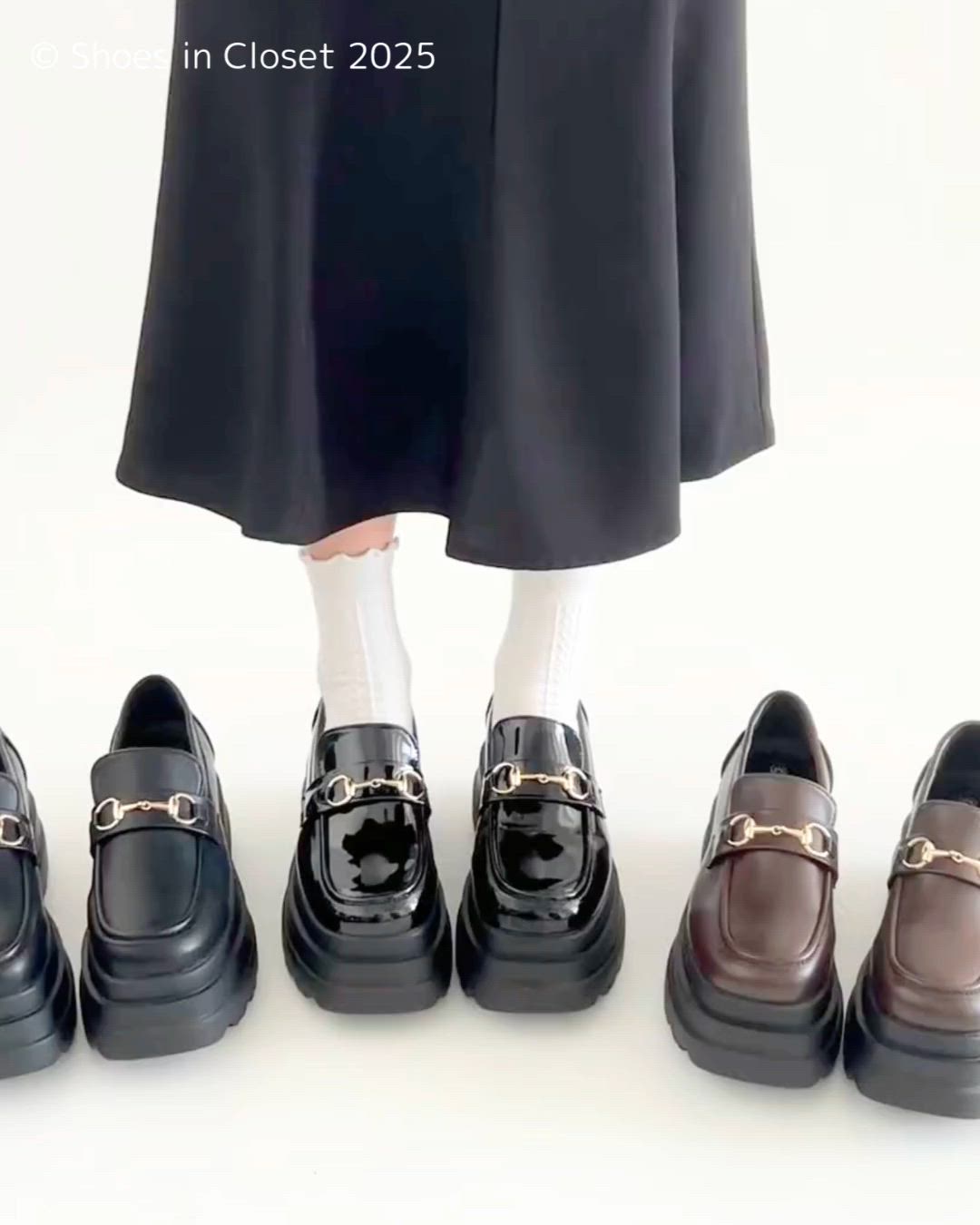 セール】厚底 トリプルソール ボリューム ビット ローファー 6319