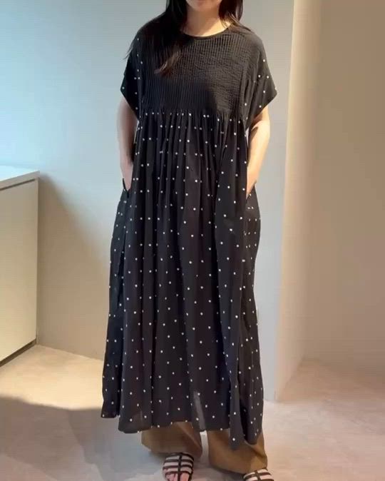 セール】【indian Cotton Collection】インド綿ピンタックワンピース
