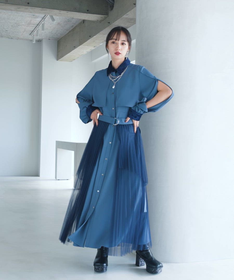 セール】2Pシアープリーツスカートツキワンピース(HARE)（ワンピース