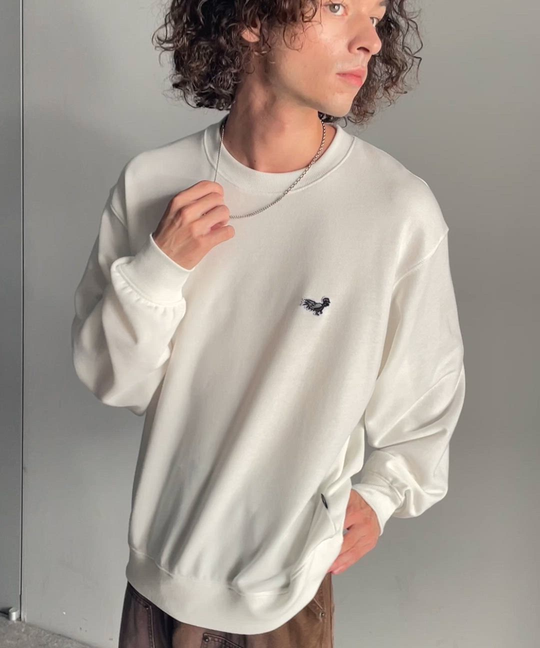 セール】「背中で魅せる。」バック刺繍入りスウェットトレーナー（長袖
