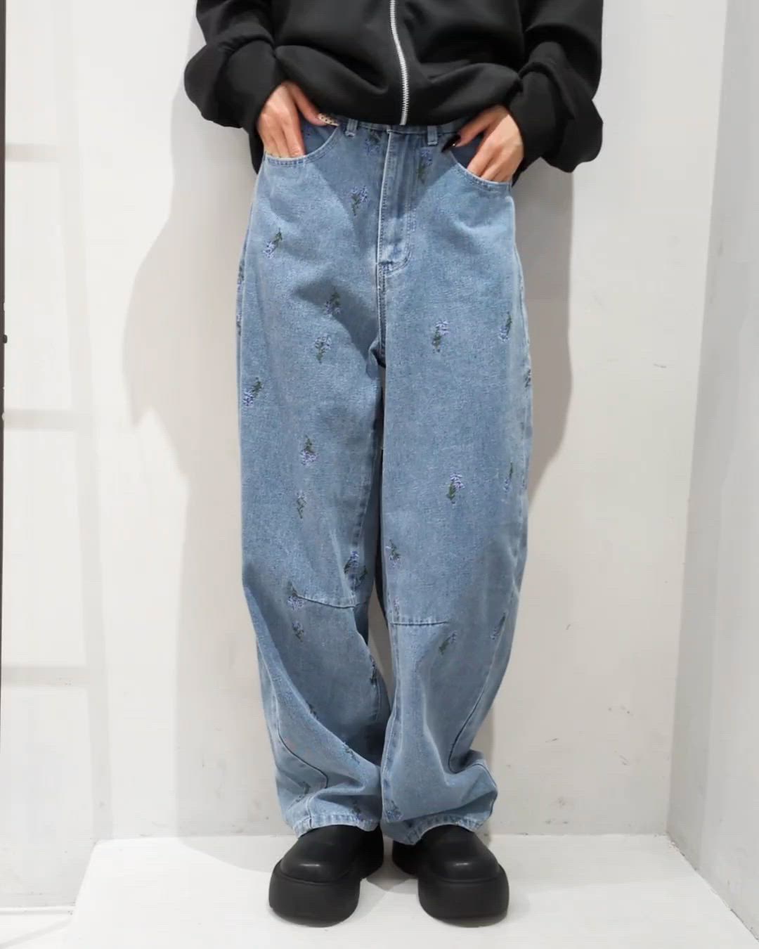 9.5ozデニム総刺繍カーブパンツ（デニムパンツ）｜CECIL McBEE（セシル