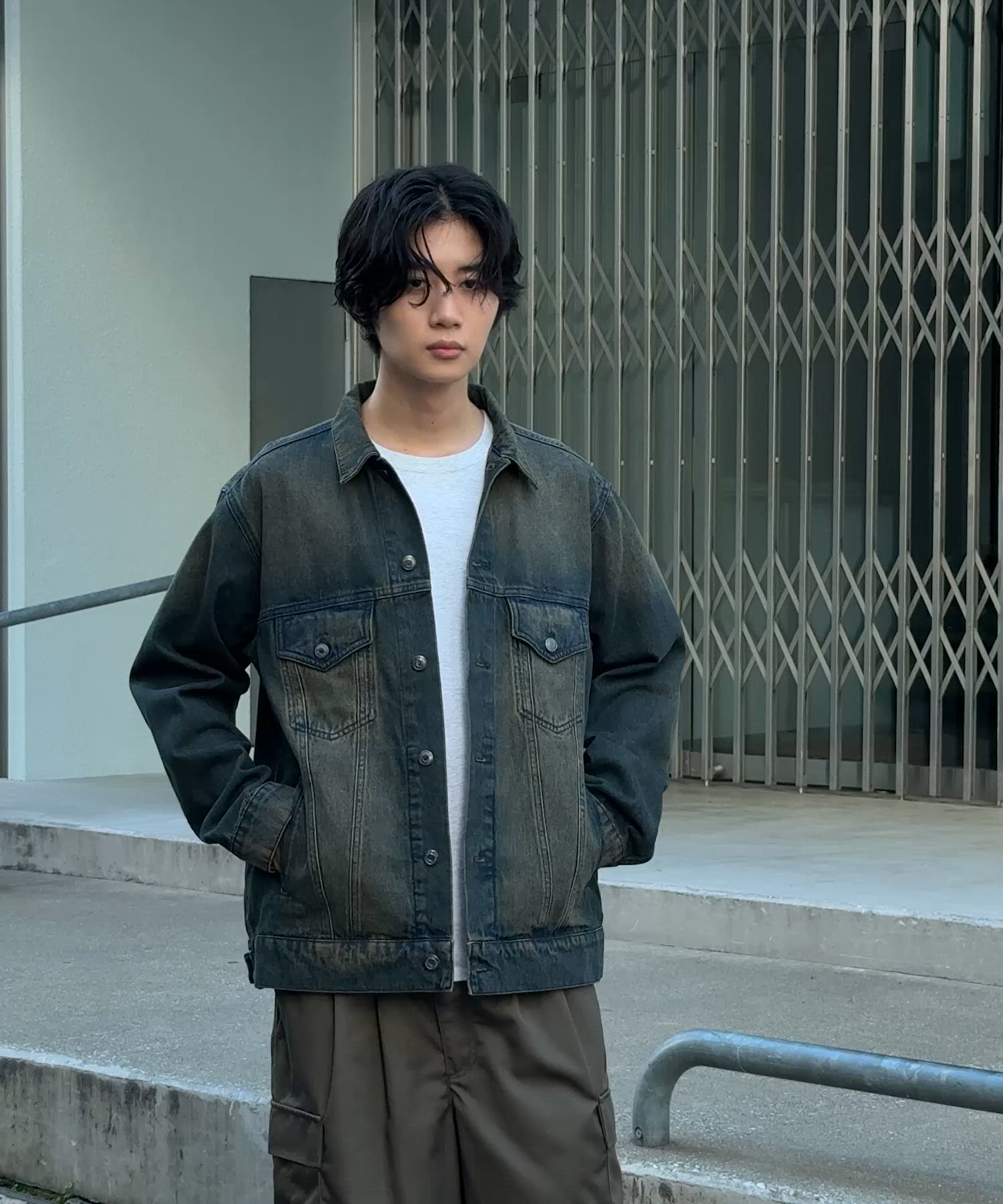 セール】ヴィンテージライク オーバーサイズデニムジャケット（デニム