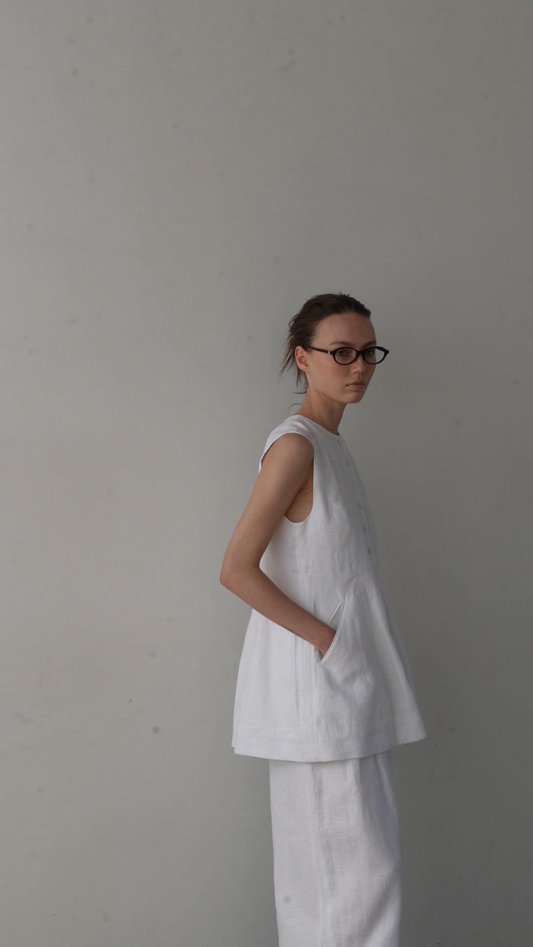 セール】【ZOZO限定カラー】リネンカーブシルエットベスト（ベスト