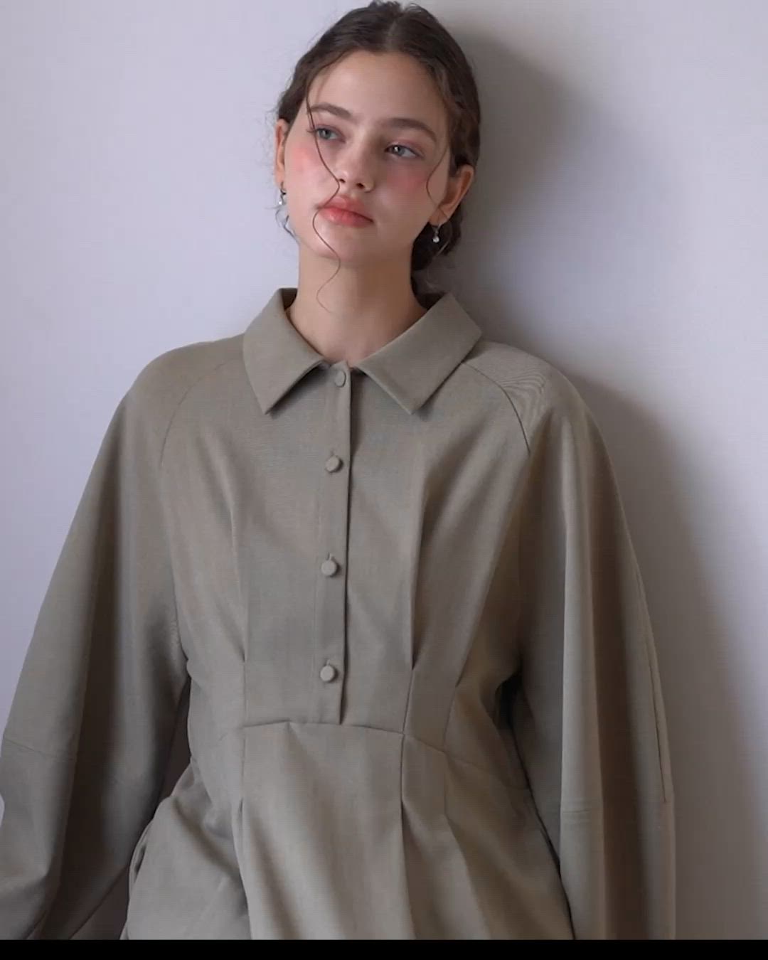 waist tack cocoon onepiece/ウエストタックコクーンワンピース