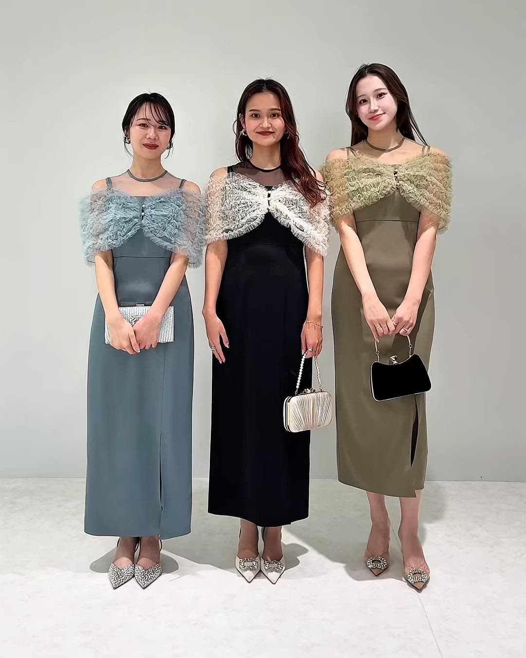 a 【LEJA】チュールフリルビスチェIラインドレスワンピース2点セット