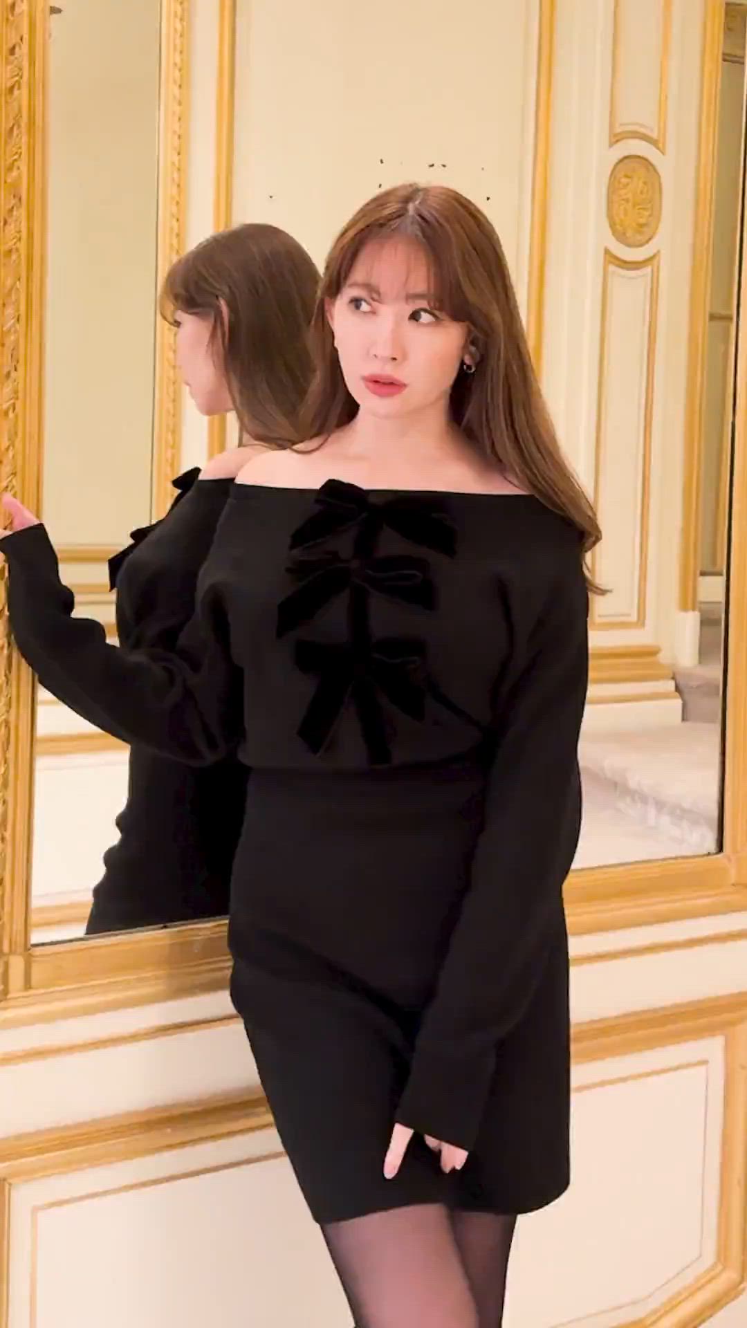 ワンピース herlipto Simone Knit Mini Dress Simone Knit Mini Dress（ワンピース）｜Her lip to（ハーリップトゥー