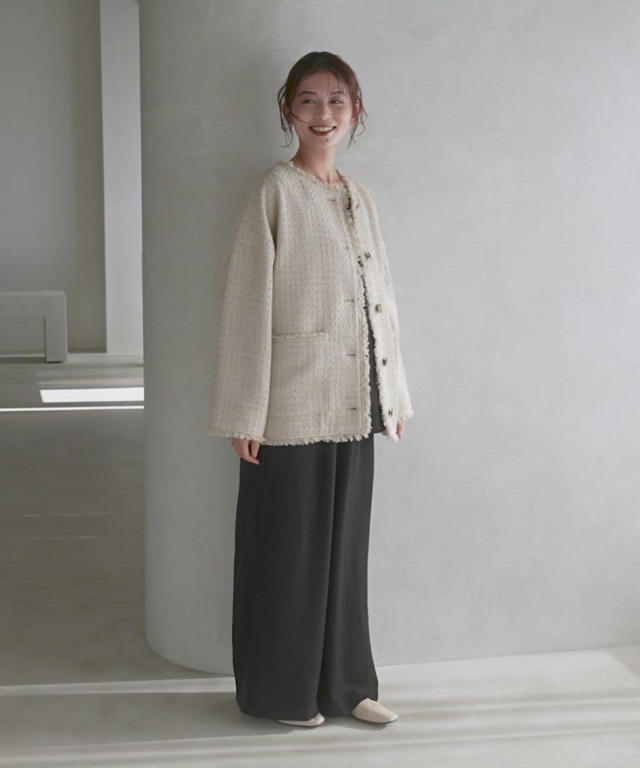 ドルマンツイードジャケット《オケージョン2026SS》（ノーカラー