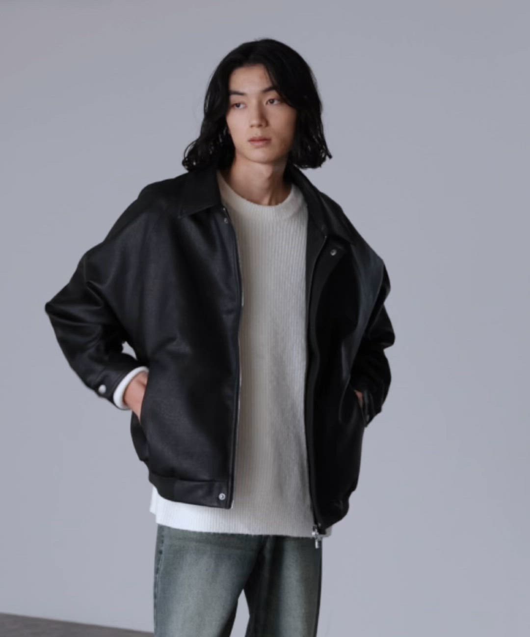 LUENNA】Regular Collar Zip Blouson / レギュラーカラージップ合皮