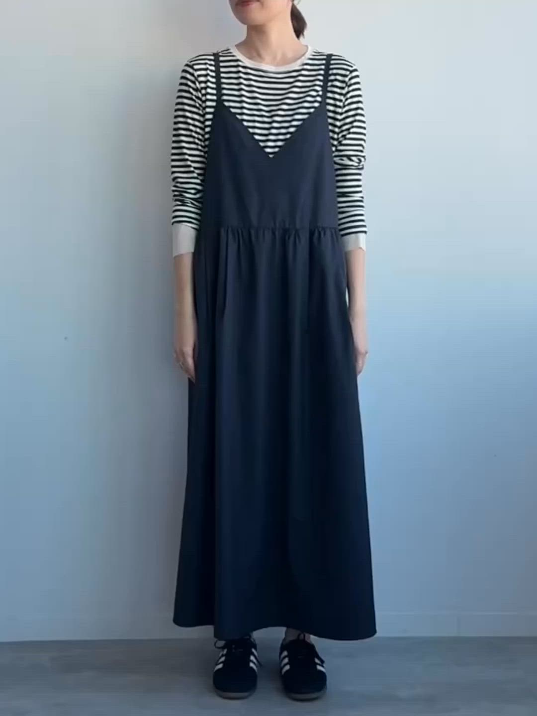 WEB限定/追加3》タフタギャザーキャミワンピース（ワンピース）｜SLOBE