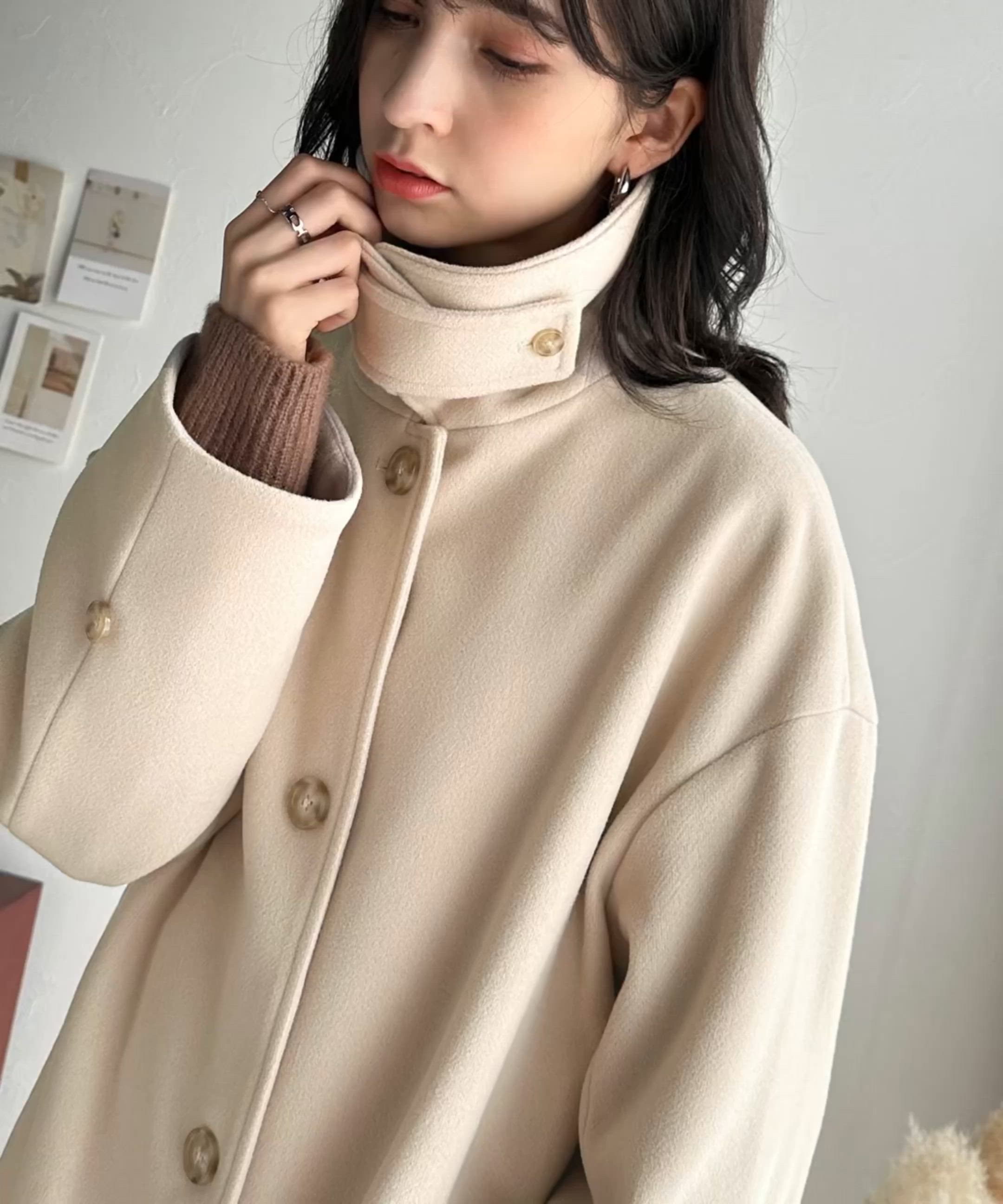 【新品】 Ede&Ravenscroftシルク100%ステンカラーコート　L セール】 【洗える】ステンカラーコート（S～L） （ステンカラーコート