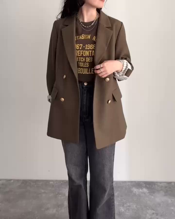 ダブルブレストジャケット（テーラードジャケット）｜fredy emue