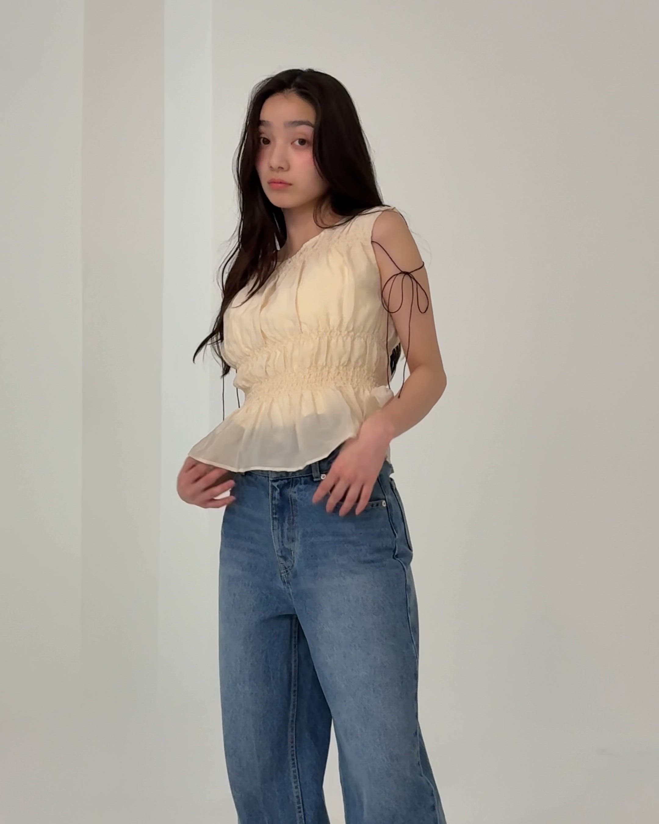 shirring blouse（シャーリングブラウス）（シャツ/ブラウス）｜SENEE