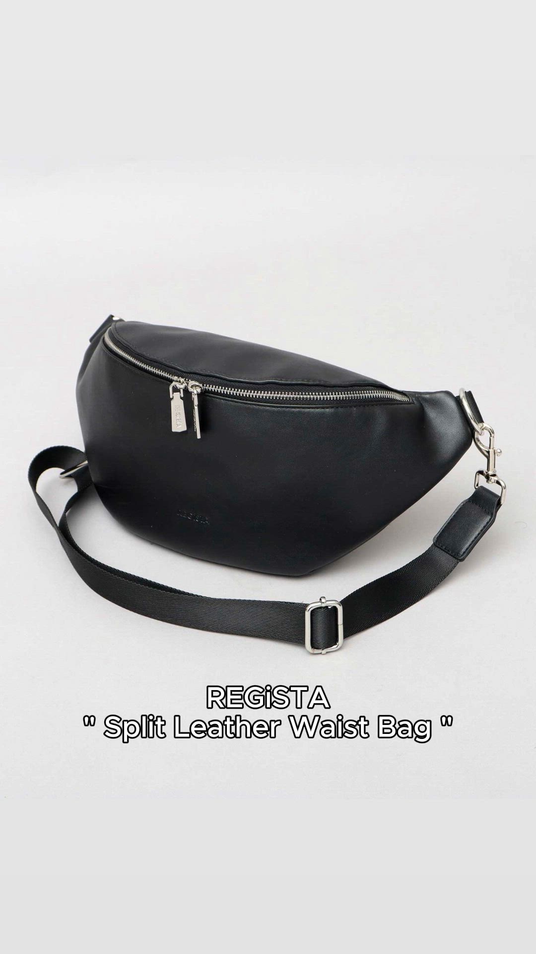セール】スプリットレザー（牛床革） ウエストバッグ 大きめ（ボディ