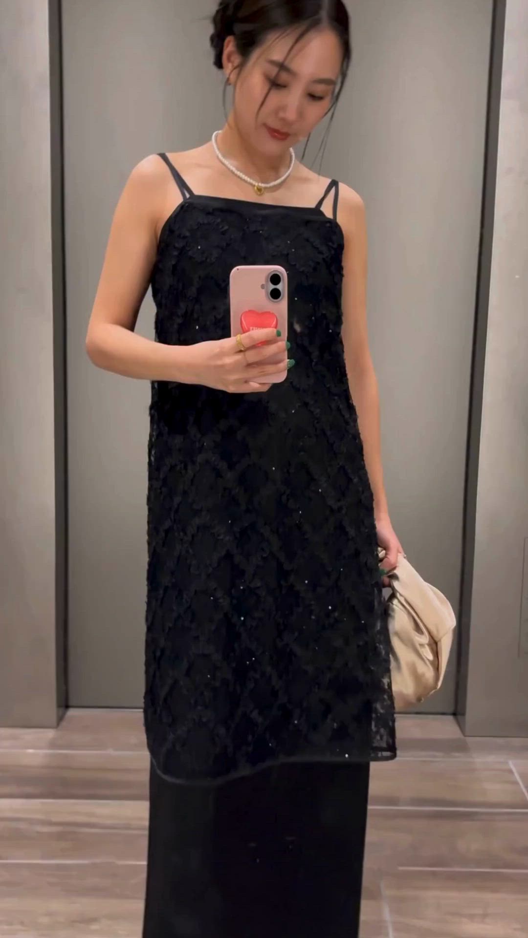 ANDRÉSD ブラックドレス キラキラフラッフィーレースドレス / kirakira fluffy lace dress