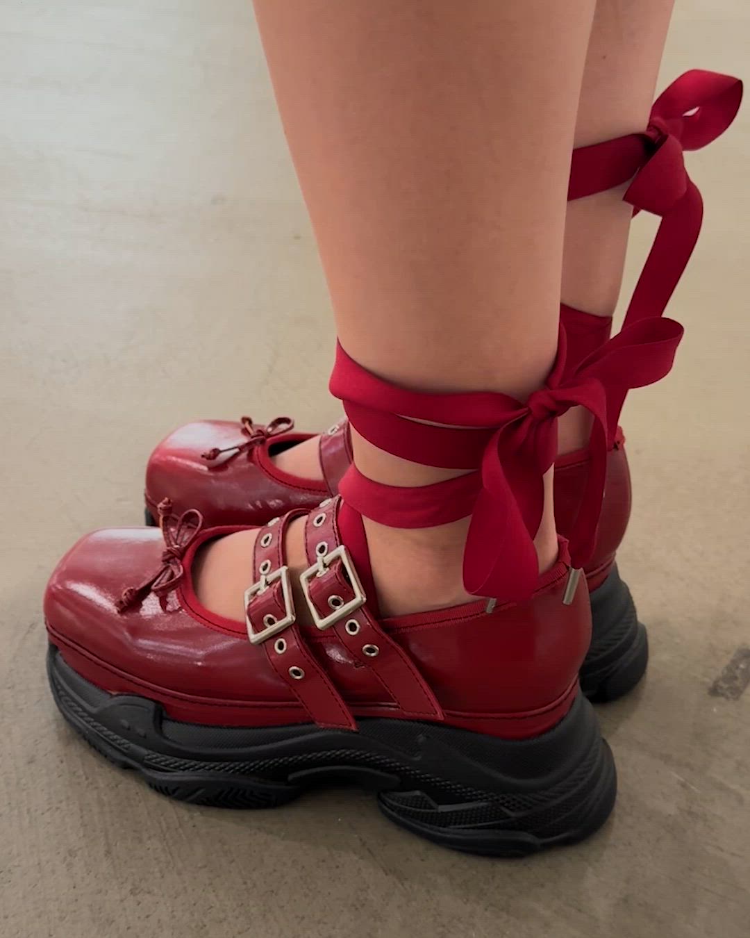 セール】厚底スニーカーソールバレエシューズ/メリージェーン