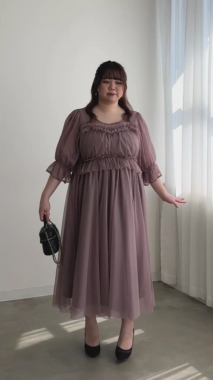 フリルデザインチュールワンピースドレス クレット CLETTE フリルデザインチュールワンピースドレス（ドレス）｜CLETTE（クレット