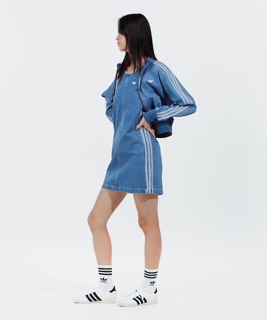 セール】アディカラー デニム スリーストライプス タンクワンピース