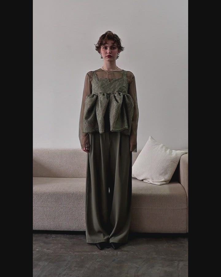 Sheer Peplum Overlay Top＆Pants（パンツドレス）｜et.UNiVER（エト
