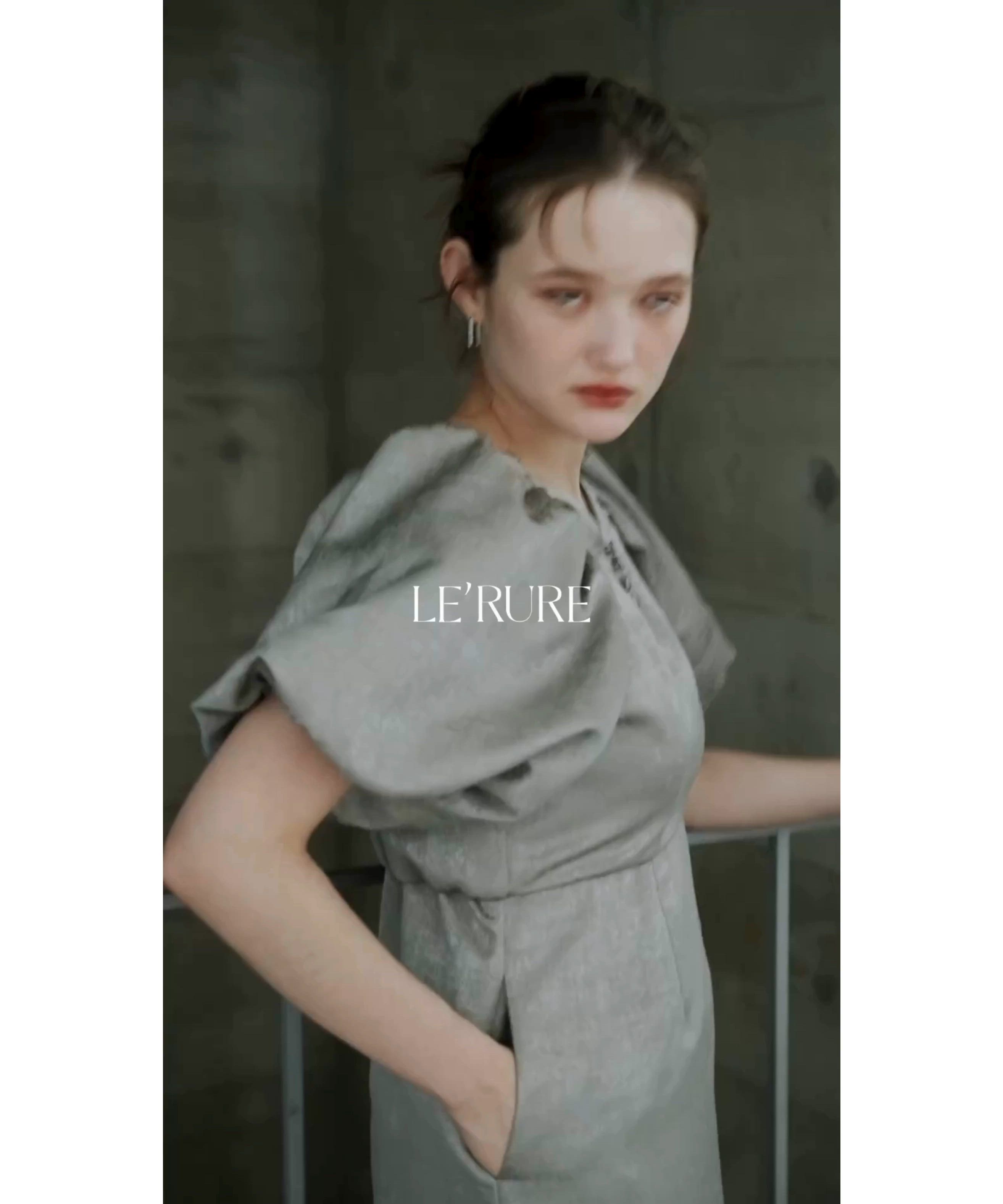 Jacquard puffsleeve dress（ドレス）｜LE'RURE（リルアー）の