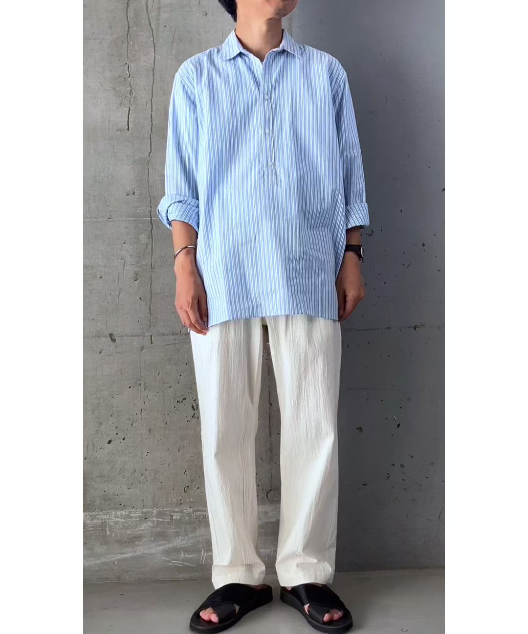 SHIPS any:〈洗濯機可能〉リネン混 2タック セミワイド イージーパンツ