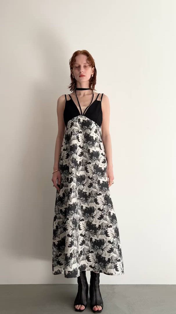 Design Strap Jacquard Dress/デザインストラップジャガードドレス