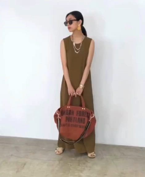 セール】ノースリーブAラインロングワンピース＜大きいサイズ有