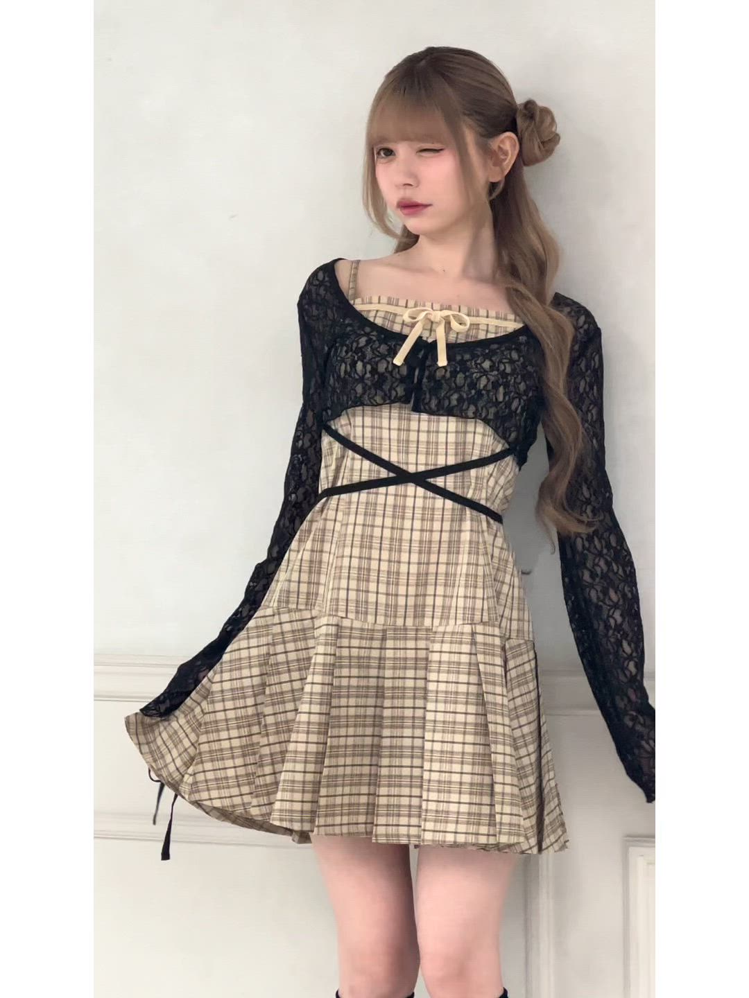 apres jour ミニキャミワンピース ショートニットトップスアプレジュール セット着用可能】ミニキャミワンピース【トップス別売り】（ワンピース