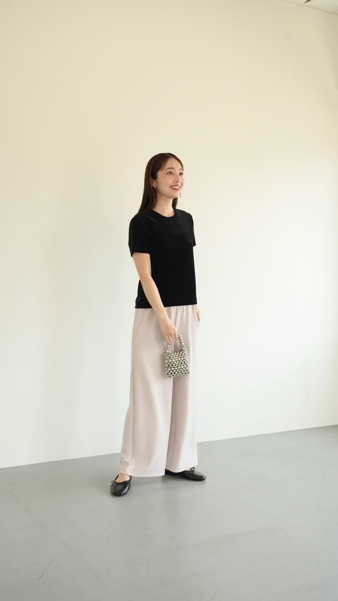 エンボス加工ウエストシャーリングワイドパンツ（その他パンツ）｜coca