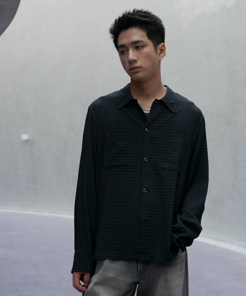 RAYON JACQUARD CROPPED SHIRT（シャツ/ブラウス）｜WYM LIDNM（ウィム