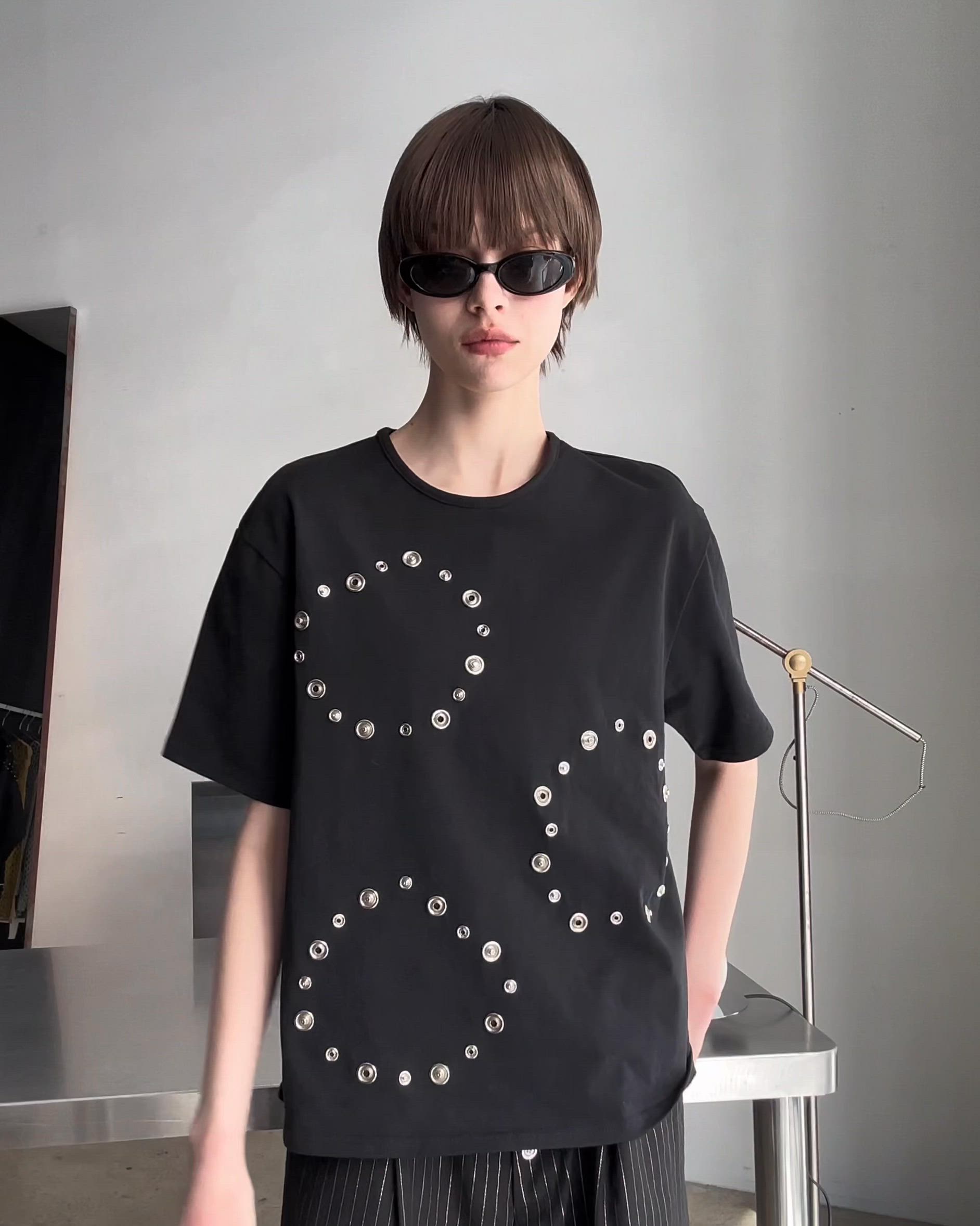 3way reversible eyelet design tee / 3ウェイリバーシブルアイレット